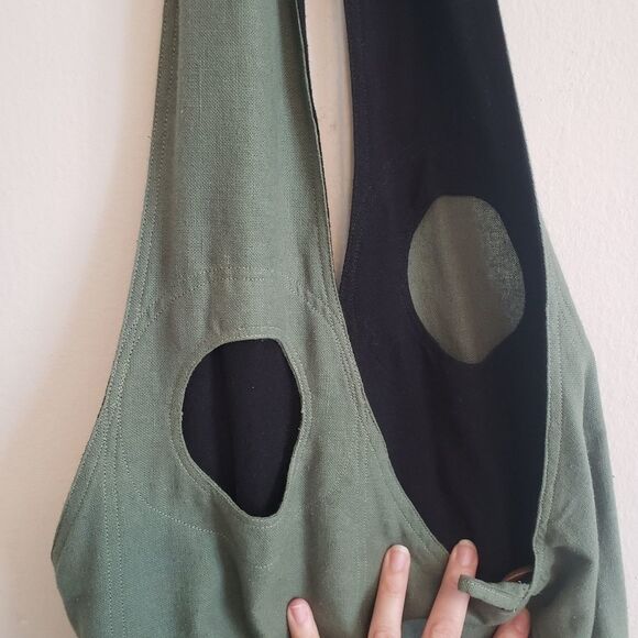 Handmade LINEN boho hobo bag reversible crossbody - Picture 4 of 12